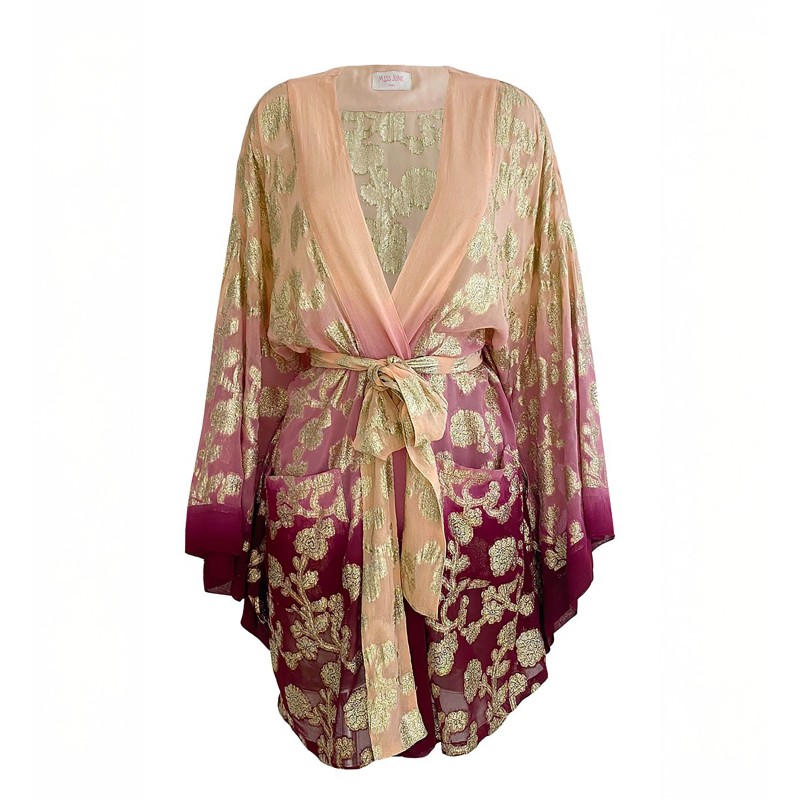 Kimono Court Leny Ombré Doré & Bordeaux | Miss June