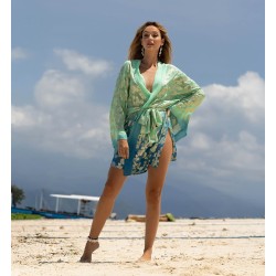 Kimono Court Leny Ombré Doré & Bordeaux | Miss June